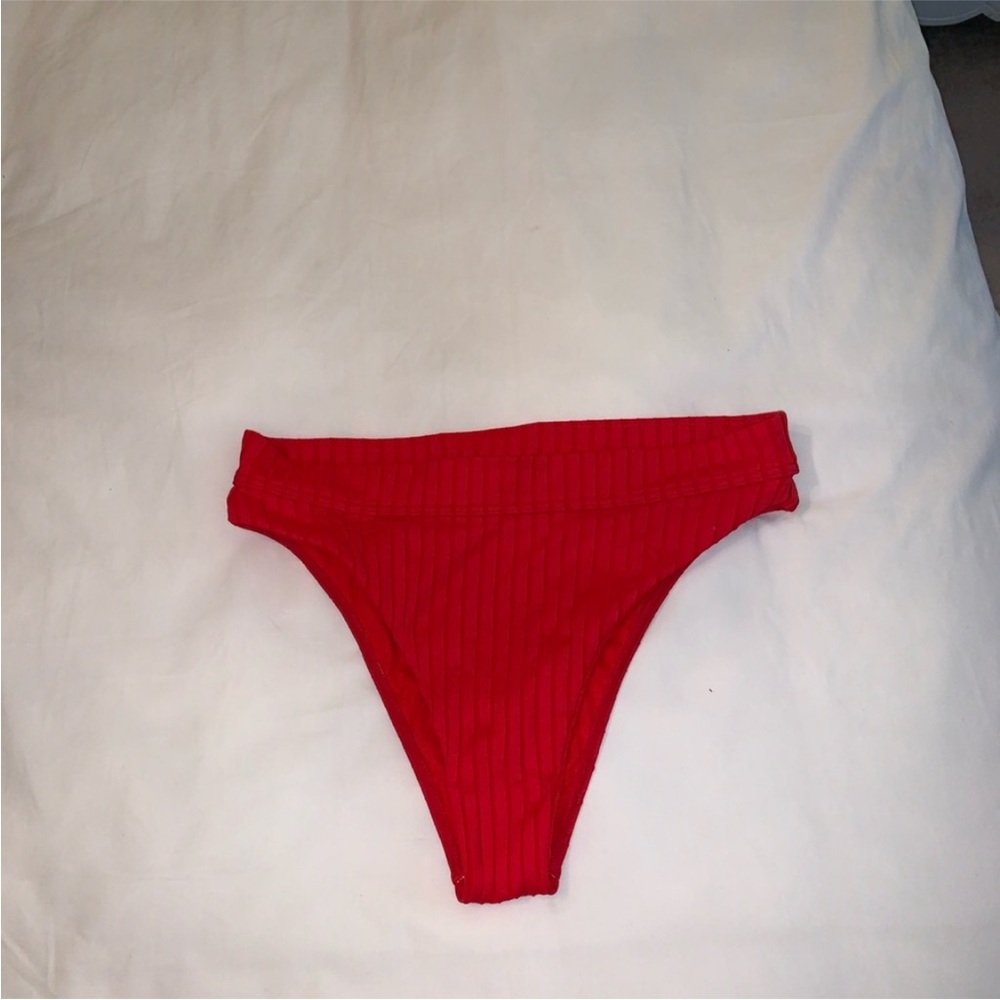 Billabong Red Maui Ribbed Bikini Bottom - Picture 6 of 7